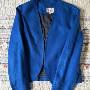 LOFT Cobalt Blue Linen Blazer